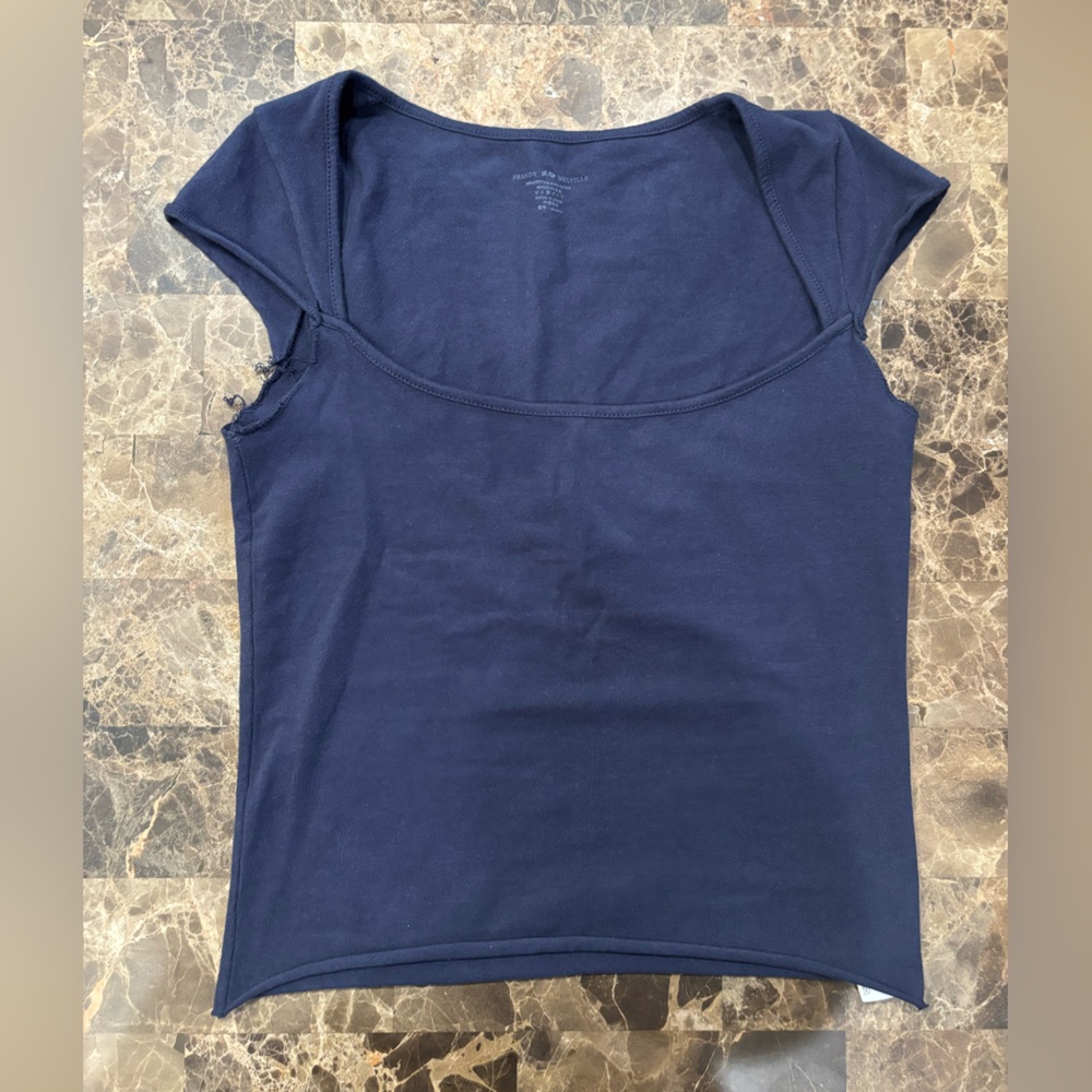 Brandy Melville Asymmetrical Blue Sleeveless Tank Top